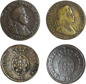 Lote (2 Moedas) - Pataco 1821, escudo oval ... 