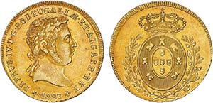 Gold - Meia Peça 1827; Excelente ... 
