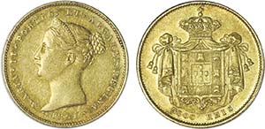 Gold - 5000 Réis 1851; G.45.03, JS M2.12; ... 