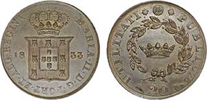 Vintém 1833; Ducal; G.06.01; 19,82g; BELA