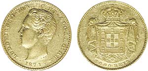 Gold - 2000 Réis 1871; Rare; G.14.04, JS ... 
