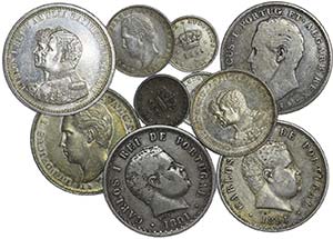 Lot (13 Coins) - Silver - D. Luís I: 500 ... 