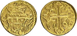 Gold - 4 Xerafins 1766; Goa; G.60.02, FV ... 