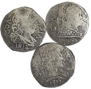 Lot (3 Coins) - D. Maria I: Rupia 1805, Goa ... 