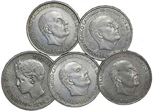 Lot (5 Coins) - Alfonso XIII: 5 Pesetas 1898 ... 