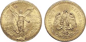 Gold - 50 Pesos 1943; KM.482; Uncirculated