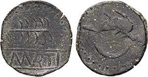 Semis; 120-50 BC; Mértola; MVRTI; Extremely ... 
