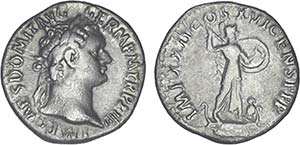Roman - Domitian (81-96) - Denarius; IMP ... 
