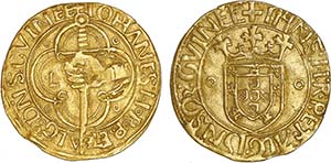 D. João II - Ouro - Espadim ou Meio Justo; ... 