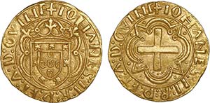 D. João II - Ouro - Cruzado; escudetes ... 