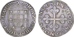 D. João III - Tostão; 3.º tipo, Lisboa; ... 