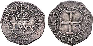 D. Afonso VI - Quatro Vinténs; coroa solta; ... 