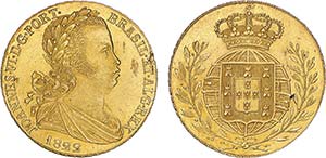 D. João VI - Ouro - Peça 1822; (8+1) ... 