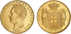 D. Luís I - Ouro - 2000 Réis 1881; Rara; ... 