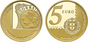 Portugal - Republic - Gold - 5 EURO 2003; ... 