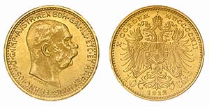 Austria - Gold - 10 Corona 1912; restrike; ... 