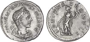 Roman - Elagabalus (218-222) - Denarius; IMP ... 