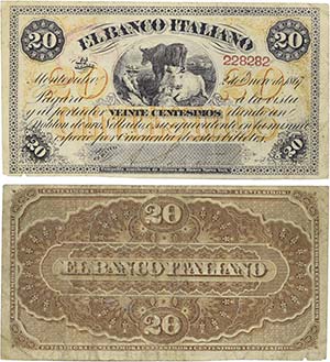 Paper Money - Uruguay - El Banco Italiano - ... 