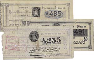 Lottery Tickets - Portugal - Lot (3 Lottery ... 