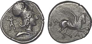 Gregas - Stater; Coríntia; 405-345 a.C.; ... 
