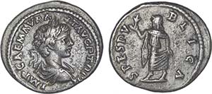 Roman - Caracalla (198-217) - Denarius; IMP ... 