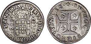 D. Pedro II - Meio Cruzado 1687; G.59.03; BC+