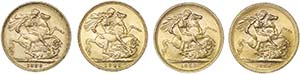 Great Britain - Lot (4 Coins) - Gold - ... 