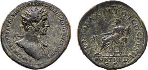 Roman - Hadrian (117-138) - Dupondius; PONT ... 