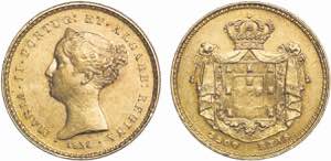 D. Maria II - Ouro - 2500 Réis 1838; ... 
