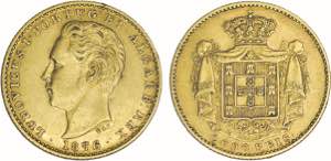 D. Luís I - Ouro - 2000 Réis 1876; ... 