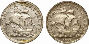República - Lote (10 Moedas) - 5$00 1932, ... 