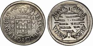 Brasil - D. Pedro II - 640 Réis 1701; P; ... 