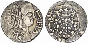Silver - Rupia 1791; Goa; Widows Veil; ... 