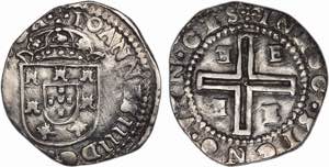 D. João IV - Tostão; E; anverso ... 