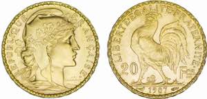 France - Gold - 20 Francs 1907; KM.857; ... 