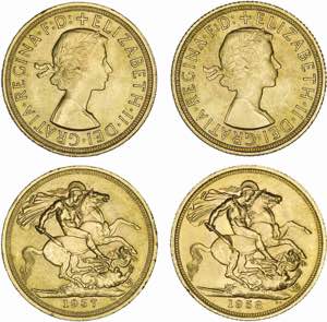 Great Britain - Lot (2 Coins) - Gold - ... 