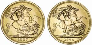 Great Britain - Lot (2 Coins) - Gold - ... 