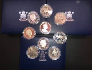 Reino Unido - Prata - 3 Estojos Royal Mint - ... 