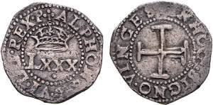 D. Afonso VI - Quatro Vinténs; coroa solta; ... 