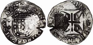 D. Afonso VI - Carimbo 250 coroado sobre ... 