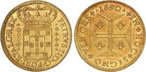 D. Pedro II - Ouro - Moeda 1690, Excelente ... 