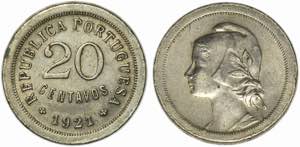Portugal - Republic - 20 Centavos 1921; ... 