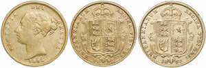 Great Britain - Lot (3 Coins) - Gold - 1/2 ... 