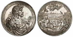 Leopold I., 1657-1705.Silbermedaille 1683 ... 