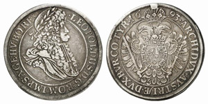 Leopold I., 1657-1705. 1/2 Taler 1693, ... 