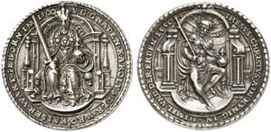 Karl V., 1519-1556 - Silbergußmedaille 1550 ... 