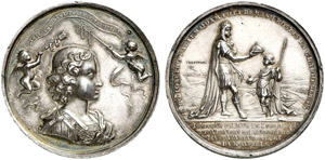 Leopold I., 1657-1705 - Silbermedaille 1687 ... 