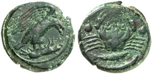SIZILIEN -  Akragas - Hexas, 420-406 v. Chr. ... 