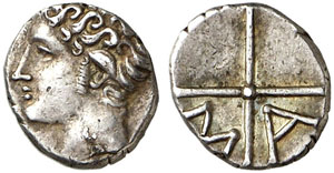 GALLIEN -  Massalia.  Obol, 200-121 v. Chr. ... 