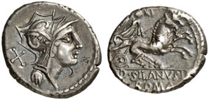 D. Iunius Silanus.  Denar, 91 v. Chr. ... 